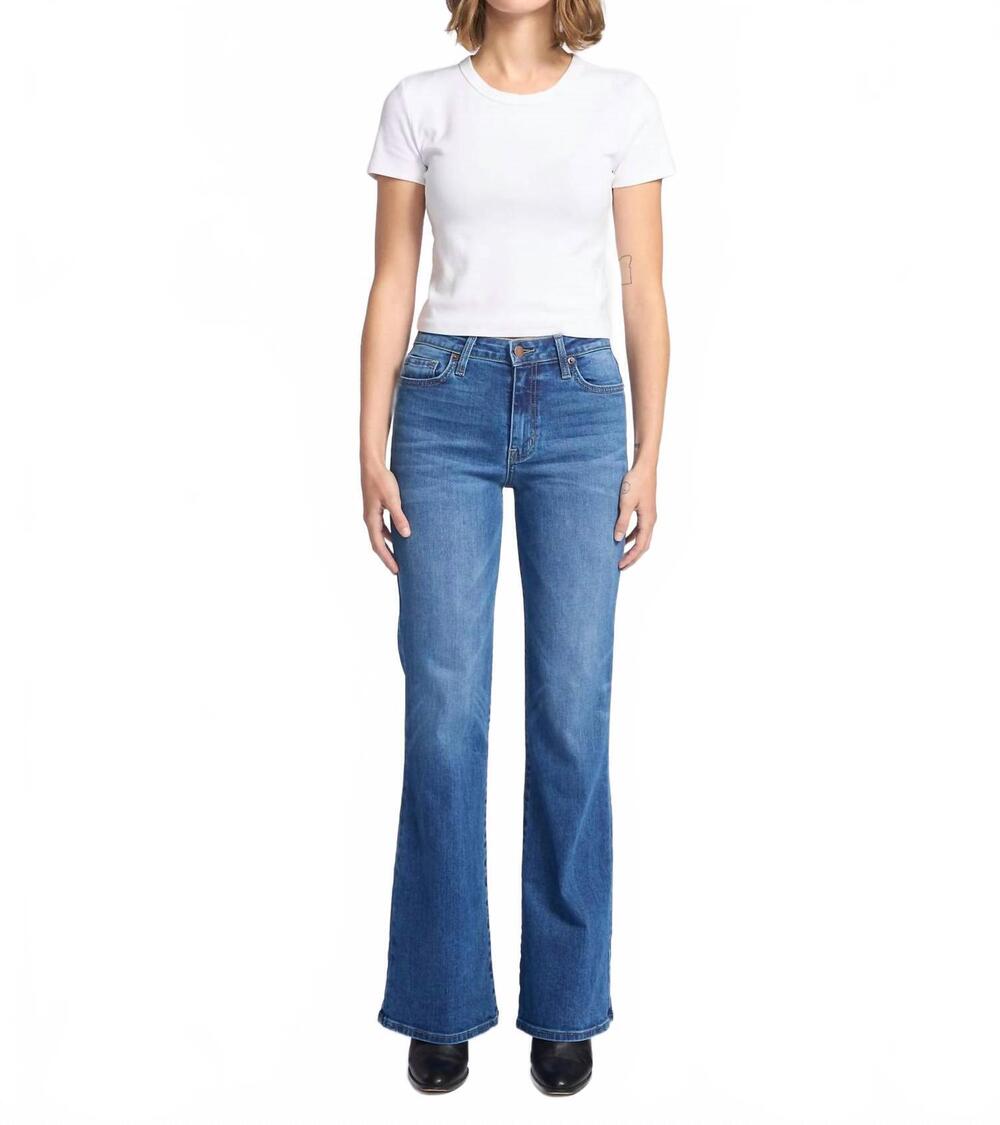NEW LETTER TO JULIET giorgia wide leg flare jeans in dark wash